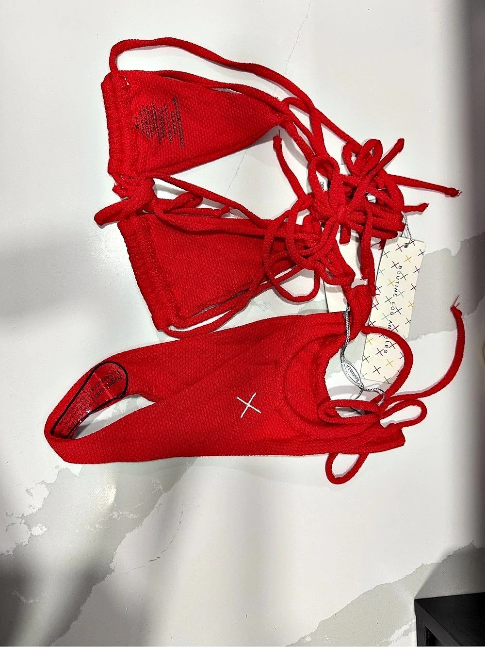 Boutine LA Roamer Top and Roamer Bottom Red Bikini Set